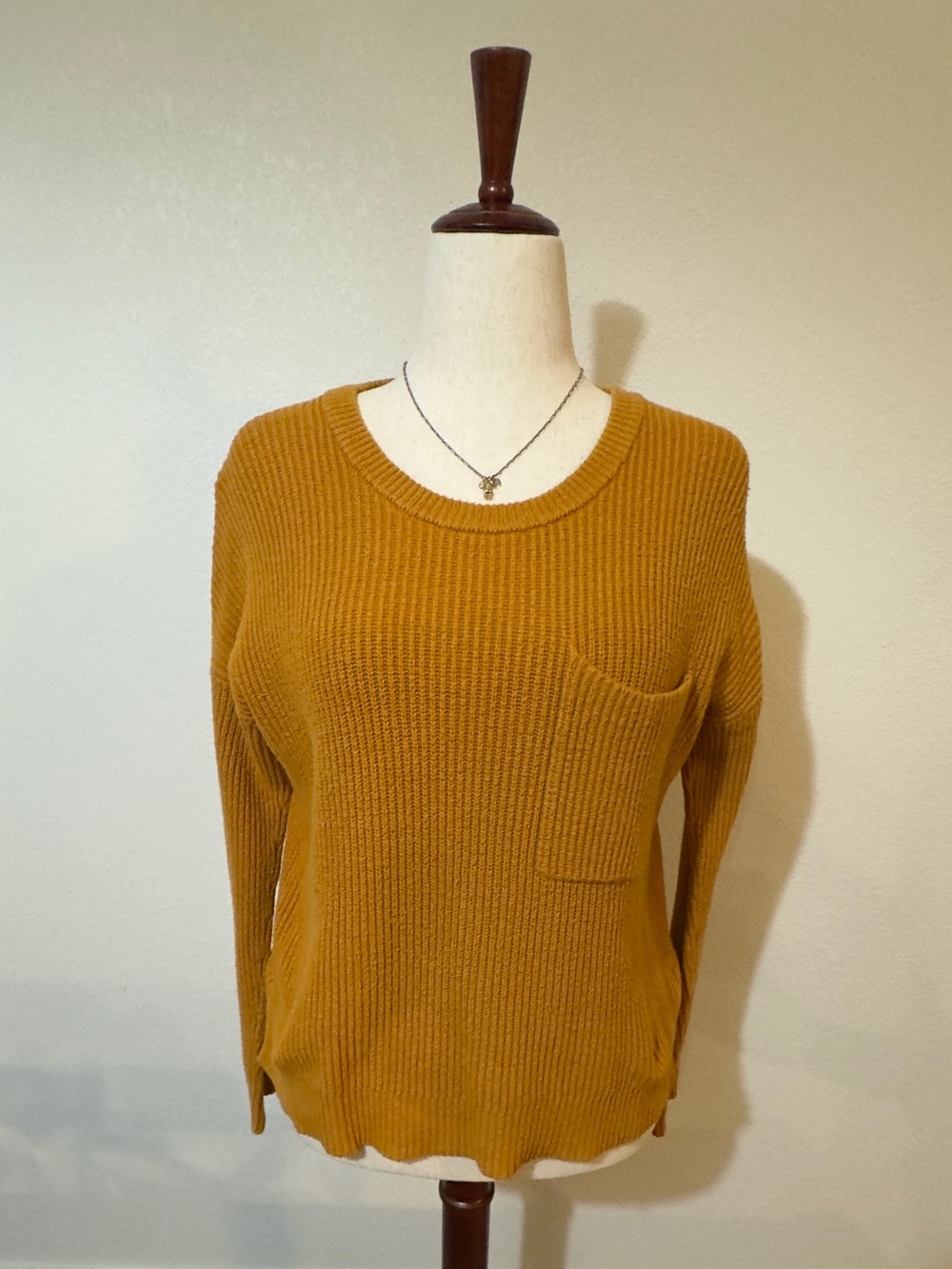 Madewell Women's Honey Waffle-Knit Crewneck Sweater with Pocket